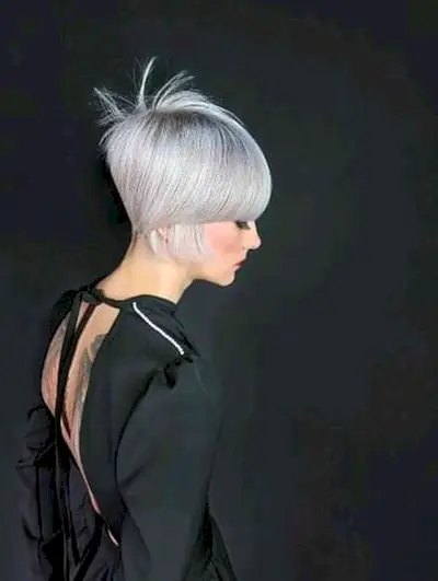 Short White Disconnected Edgy Cut