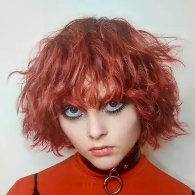 Short punk rock shag hairstyle