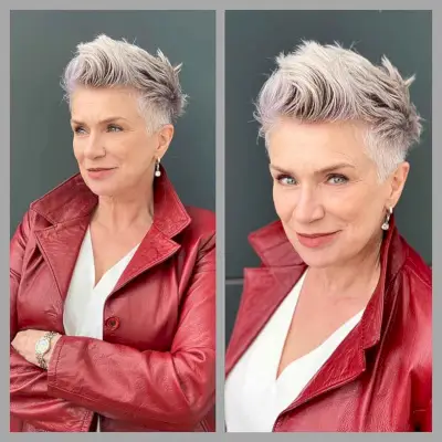Choppy Spiky Pixie Cut for Older Ladies Over 60