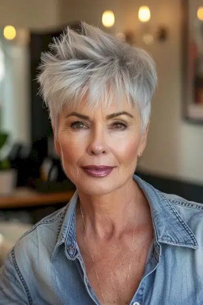 Layered Pixie Cut with Spiky Top