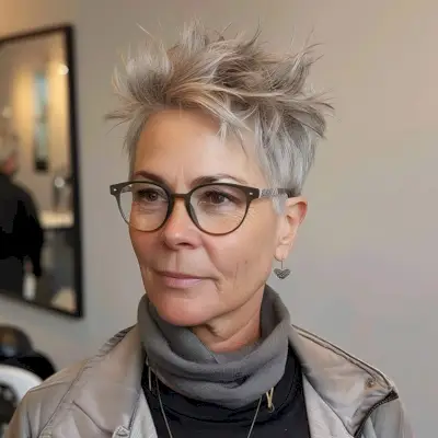 Funky Spiky Pixie for Women Over 60