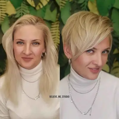 Layered Pixie Crop with a Long Fringe