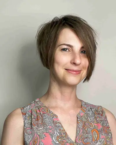 Short Straight Asymmetrical Bob