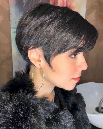 Short Brunette Pixie for Straight Hair