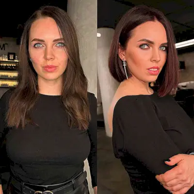 Short Straight Very Dark-Toned Hair