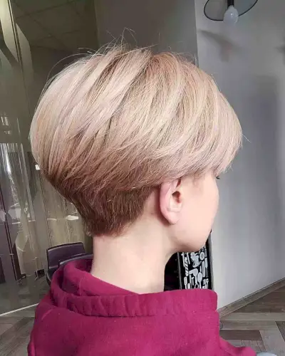 Short Undercut Bob with a Tapered Nape for Straight Hair