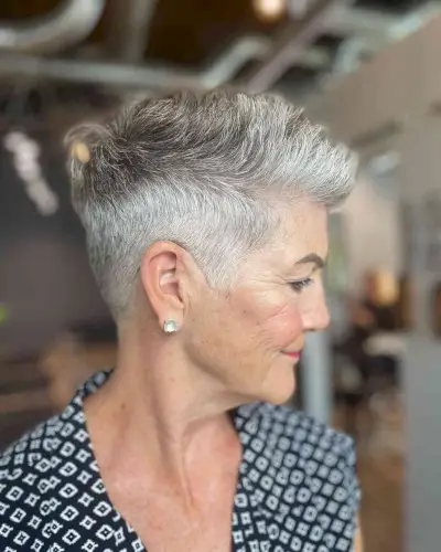 Grey Blended Soft Spiky Hair