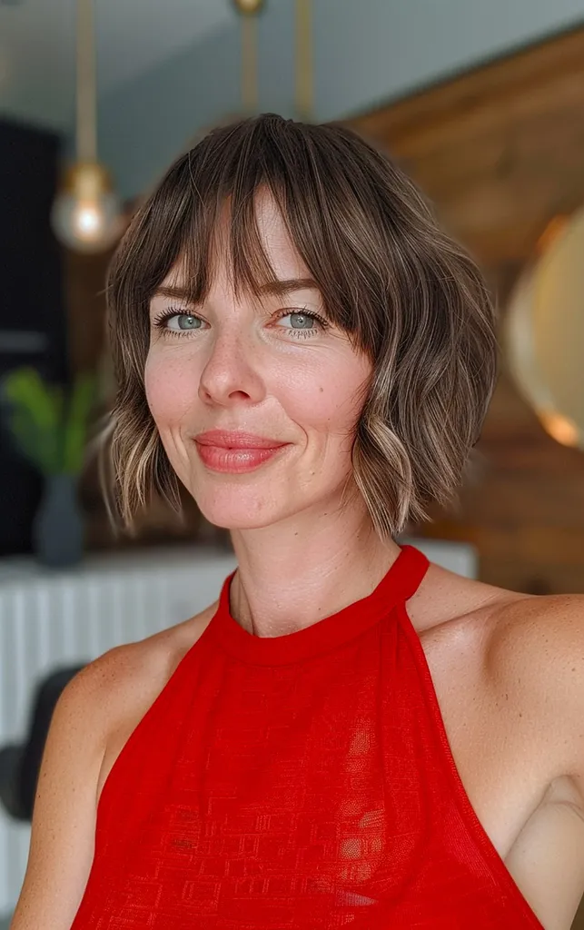 Kudły do ​​brody, z teksturowanymi warstwami i delikatnymi grzywkami' title=