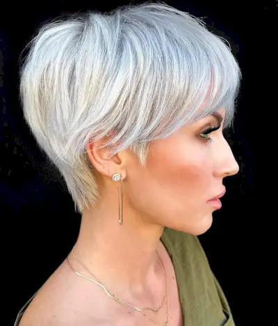 short platinum pixie hairstyle