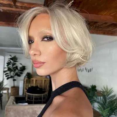 Short Bleach Blonde Bob for Thin-Haired Women