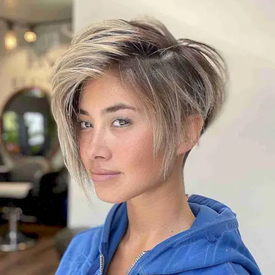 nape length long messy pixie for thin hair