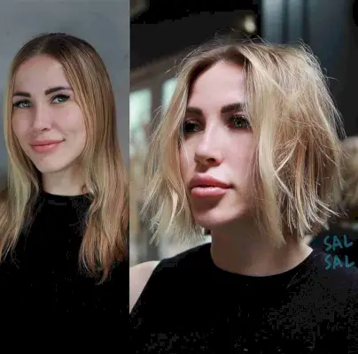 Jaw-Length Choppy Edgy Bob for Thin Hair