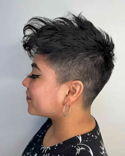 Undercut Short Hair with Texture for Women with Rounder Faces