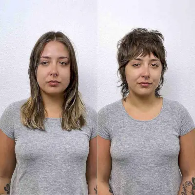 Messy Short Hair with Choppy Bangs for Round Faces