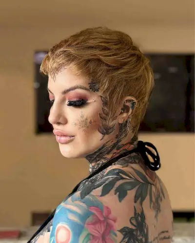 Punk-Inspired Golden Brown Pixie with Texture