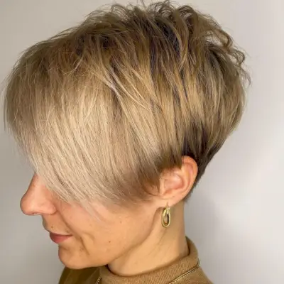 Low-maintenance textured pixie