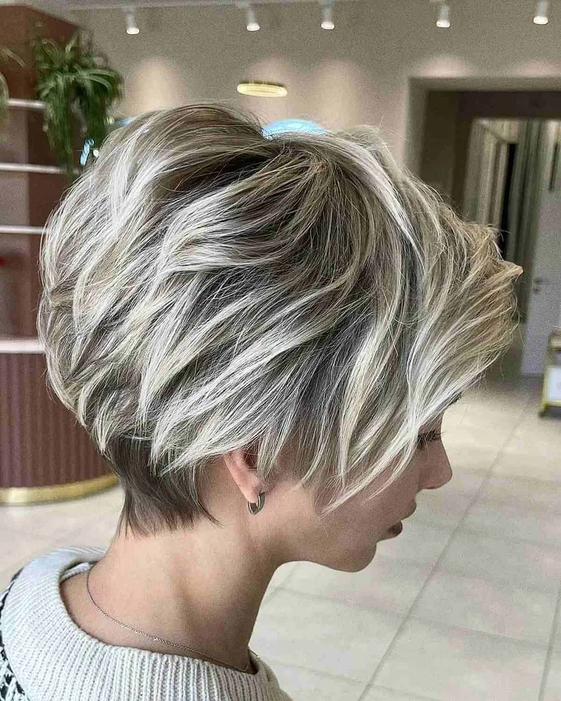 Platina Pixie Bob med mörka rötter' title=