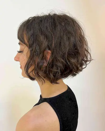 Brunette Bob with Loose Waves