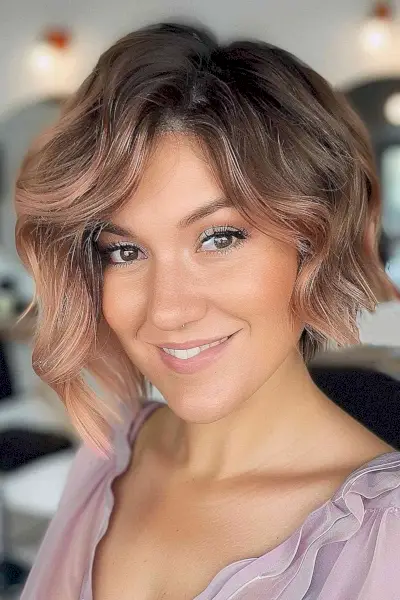 Asymmetrical Wavy Bob