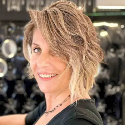 Short-Length Heavily Layered Cut for Women Over 50 with Thicker Hair