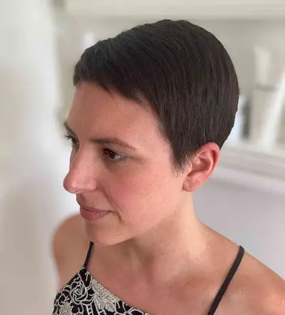 Very Short and Sleek Pixie on Dark Hair for Women