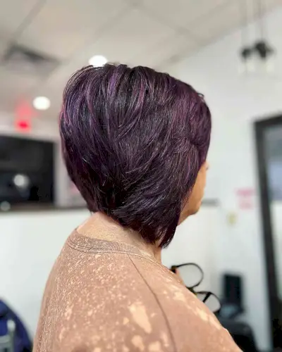 Dark Purple Stacked Bob