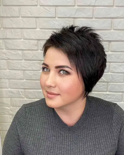 edgy dark brown pixie cut for women