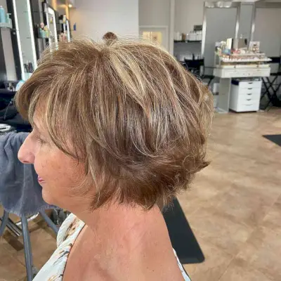 Short Light Golden Brown Hair for Women Over 60