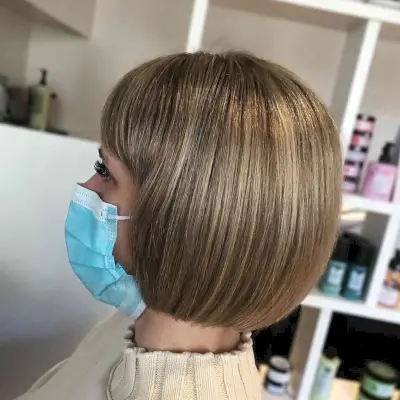 Light Brown Straight Bob on Short Hair
