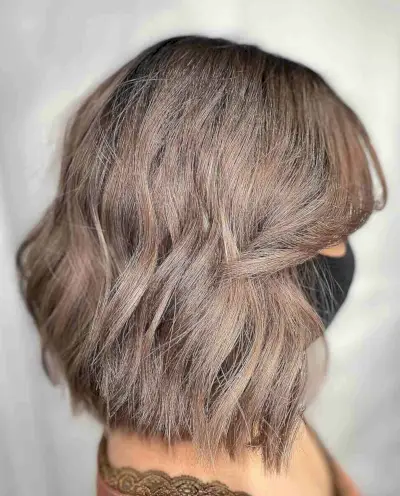 Ash Brown Balayage on Short Hair