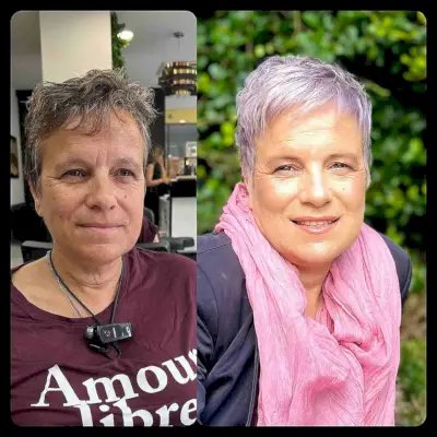 Light Purple Wispy Pixie Cut for Thin Hair