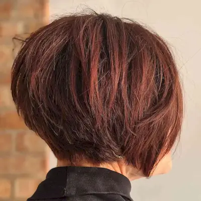 Mahogany-Red Layered Bob