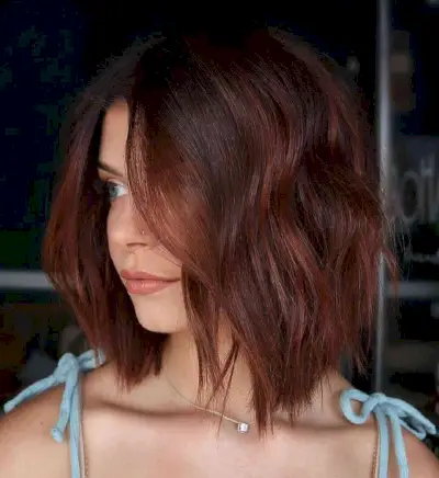 Short Red Brown Hair with Highlights