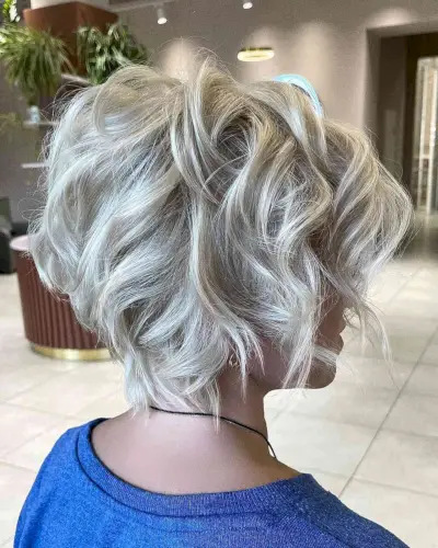 Short Wavy Platinum Pixie Bob