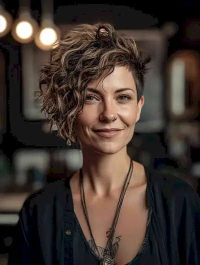 Textured undercut for short wavy hair