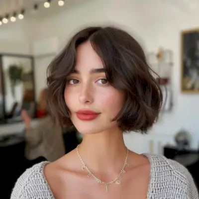 Short french bob for thick wavy hair