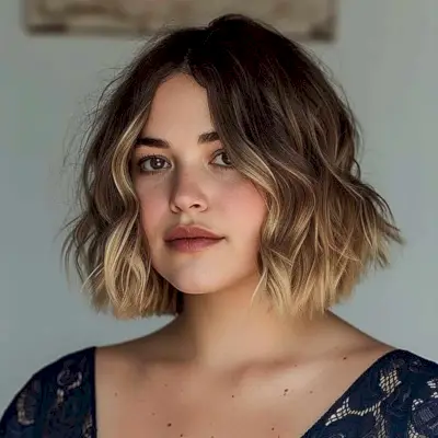 Wavy Short Bob Ombre Hair
