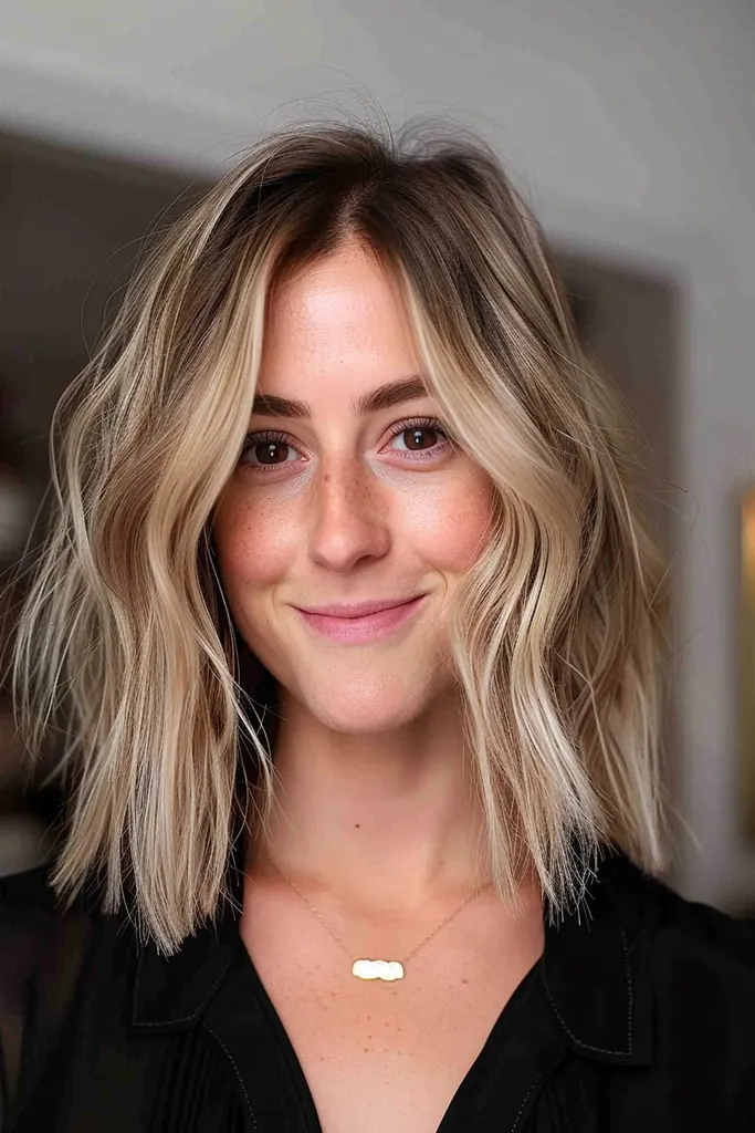 korte stompe bob met strandgolven' title=