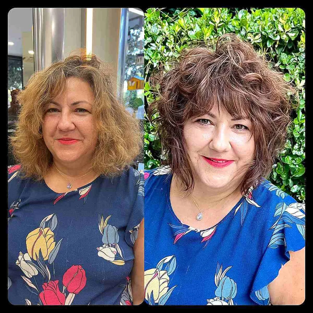 תסרוקת פלאפית קצרה ומבולגנת' title=