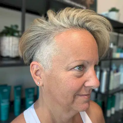 Edgy spiky pixie cut for women over 60