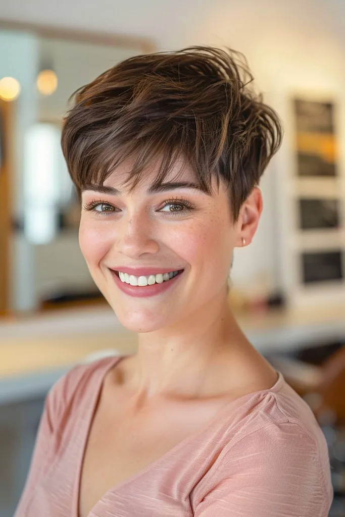 Hackig pixie cut' title=