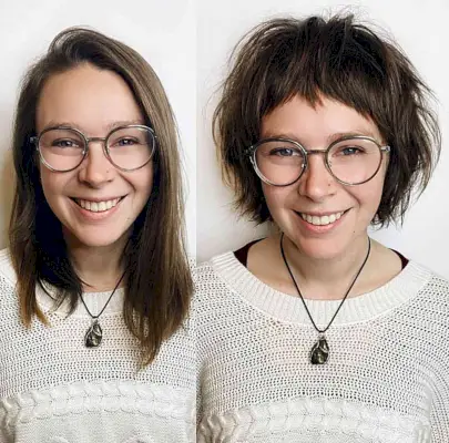 Jaw-Length Short Choppy Shag with Mini Bangs