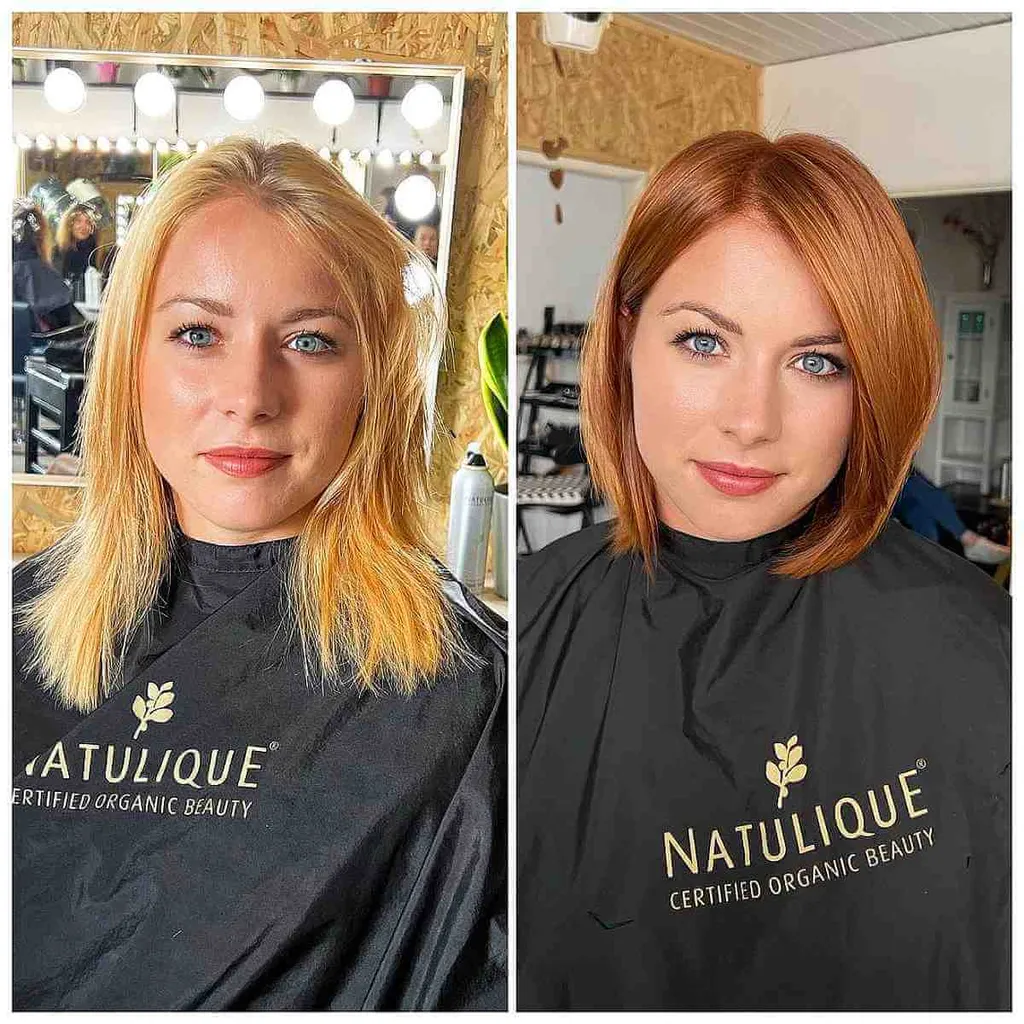 Lys kobberrød kort Bob' title=