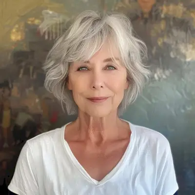 Low-Maintenance Bob with Curtain Fringe for Women Over 70