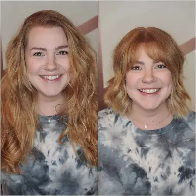 Wavy Hair with Middle-Part Bangs