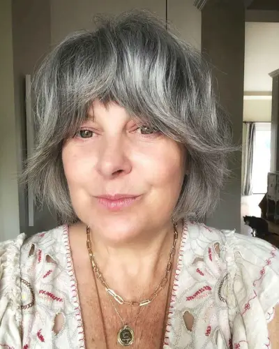 Small Curtain Bangs for Women Over 60