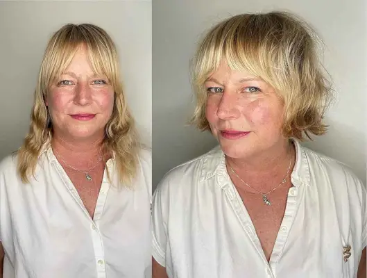 Short Curtain Bangs for Women Over 50