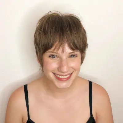 Pixie Cut with Curtain Bangs