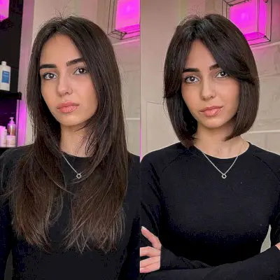 Short Bob with Curtain Fringe Makeover for women in their 20s