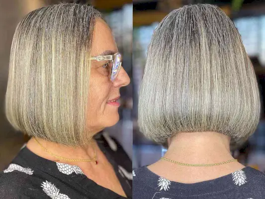 Beautiful Neck-Length Cut for Older Women